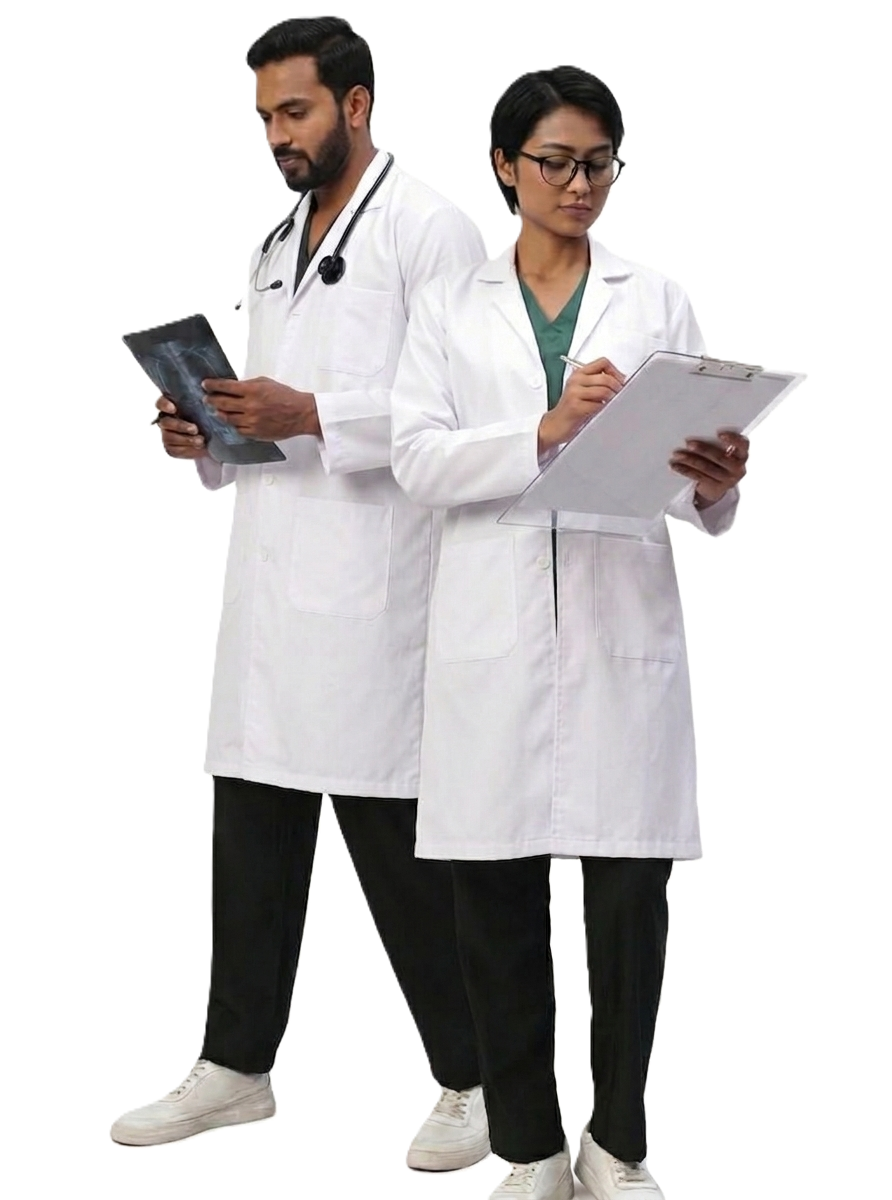 White Long Lab Coat – Full Sleeves Doctors Lab Coat (Unisex) - the uniforms